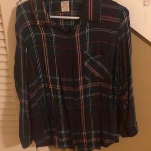 Long sleeve plaid button up